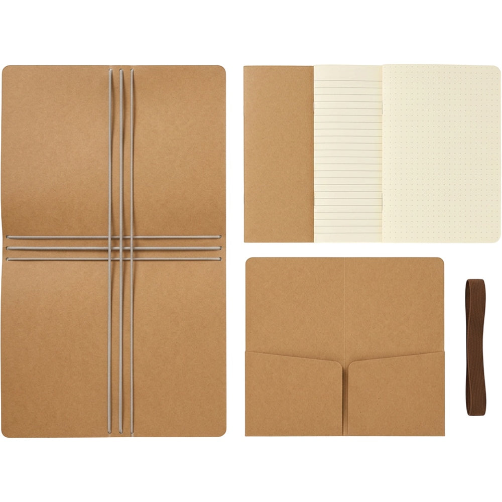 Zxkvp Refillable Travel Journal Three Inserts Brown - Product view